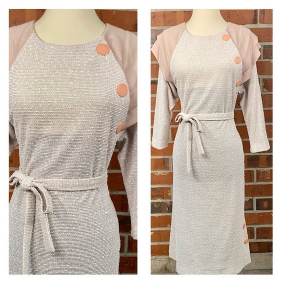 Vintage 1960s Size 12 Woven Knit Sheath Wiggle Dress - Picture 5 of 10